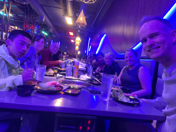 Enjoying a Dinner Together with the Hosting Families